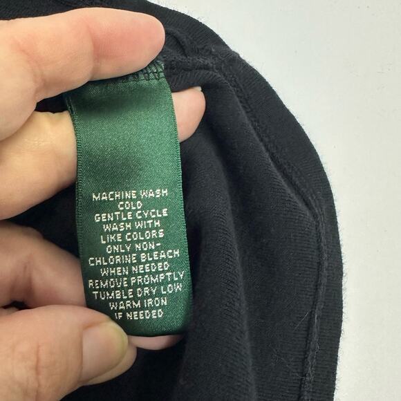 Lauren Ralph Lauren 2X Black V-Neck 3 Button Henley Top - Picture 7 of 10